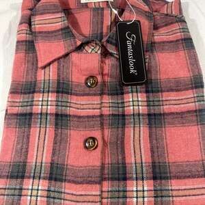 Fantaslook Flannel Shirts, Women Oversized Plaid Button Down